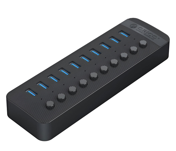 Orico 10x USB-A 3.0 z włącznikami - czarny - 1343442 - zdjęcie